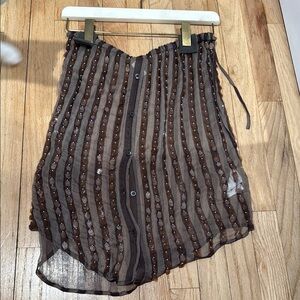 Dries Van Noten Sheer Button-Up Skirt